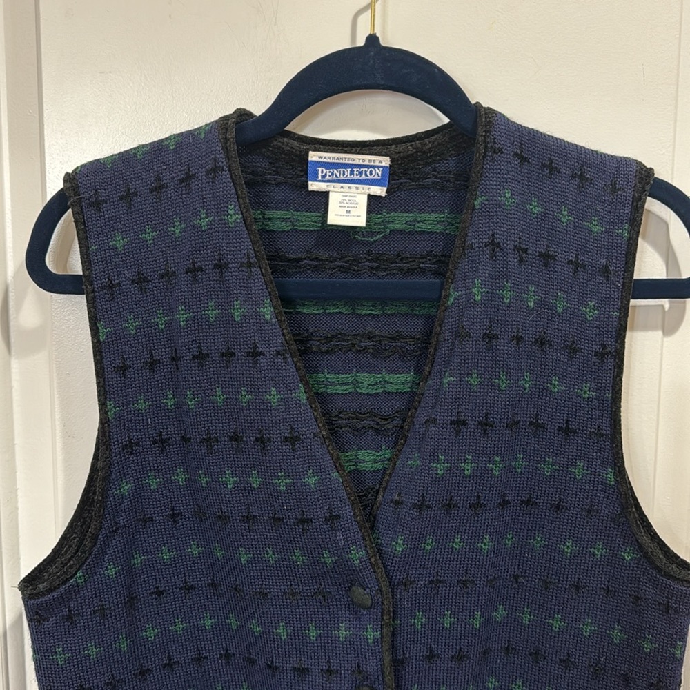 Pendleton Classic Wool Button Down Sweater Vest M… - image 3